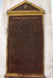 Bronze plaque on the side of Plessy’s tomb in St. Louis No. 1 Cemetery.